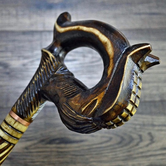 Cane Walking Stick Cane Reed Stick Wooden Handmade Carving (Horse Black) - Picture 4 of 10